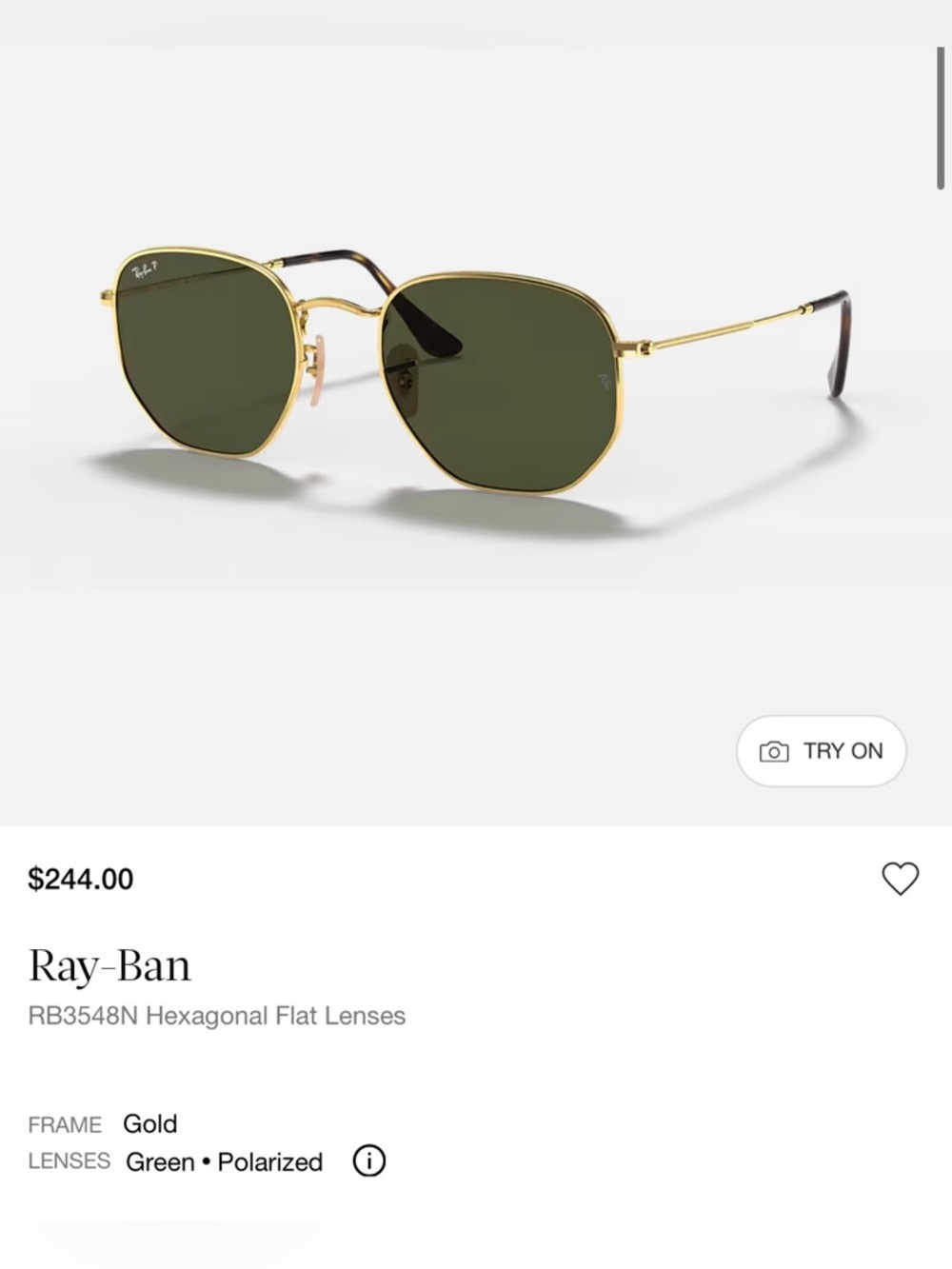 Ray-Ban Hexagonal Polarized Sunglasses - Picture 2 of 15